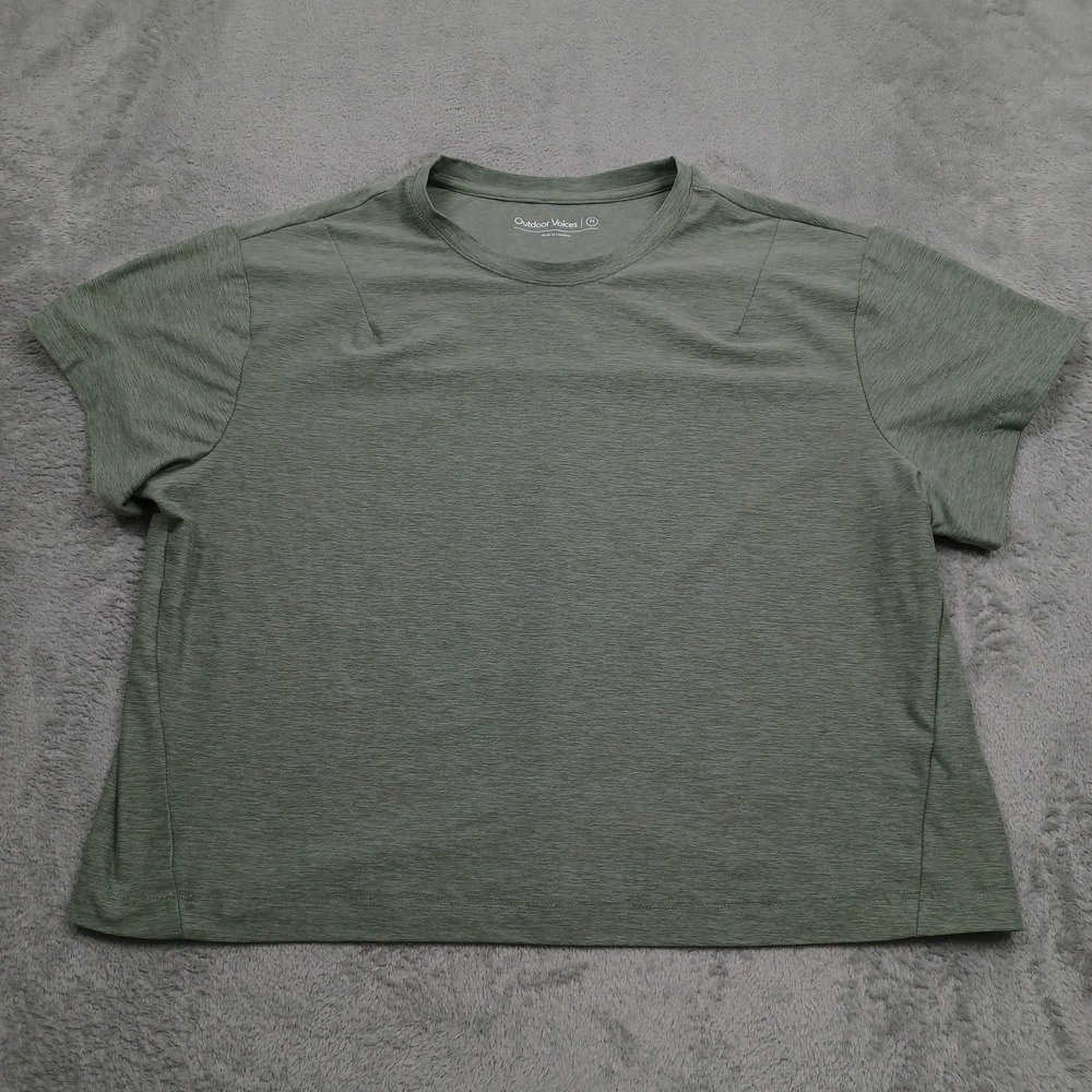 Outdoor Voices Top Womens Medium Green Cropped Activewear Casual